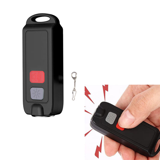 Portable 130dB Personal Alarm with LED Light for Girls Women Children Elderly Black
