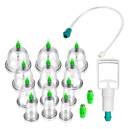12Pcs Vacuum Cupping Cup Set Massage Kit Acupuncture Suction Massager