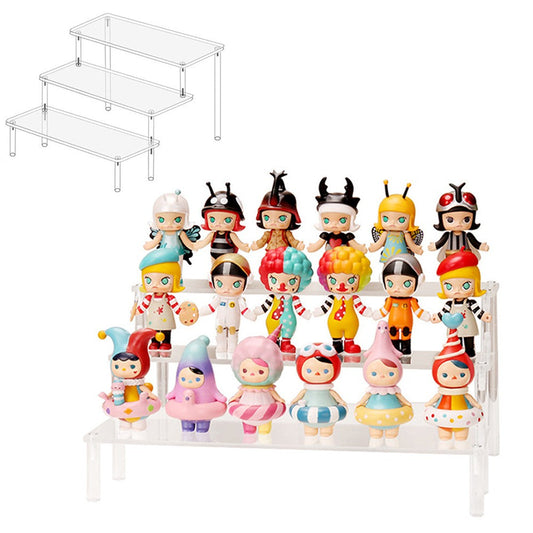 3-Tier Acrylic Display Stands for Figures Toys Clear Cosmetic Jewelry Display Holder