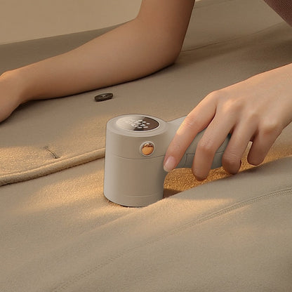 Portable Electric Lint Shaver for Clothes with Digital Display Beige
