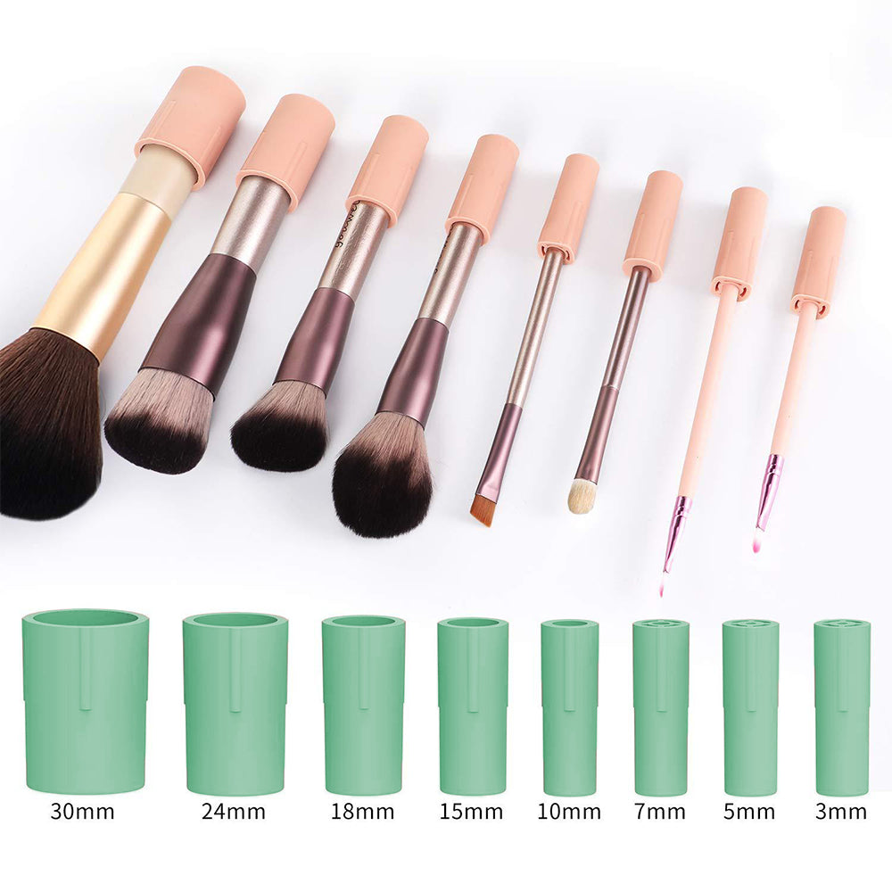 Nail Lacquer Shaker Kit Eyelash Glue Shaker with 2 Connectors and 8 Sizes of Caliber Silicone Sleeeves Green