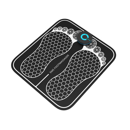 2pcs Foot Massager Portable EMS Foot Stimulator Pad Men Women Massage Machine for Muscle Relaxation -1Pc Foot Massager Mat and 1Pc Host machine