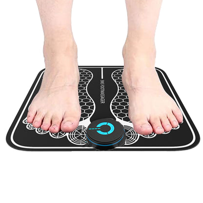 2pcs Foot Massager Portable EMS Foot Stimulator Pad Men Women Massage Machine for Muscle Relaxation -1Pc Foot Massager Mat and 1Pc Host machine