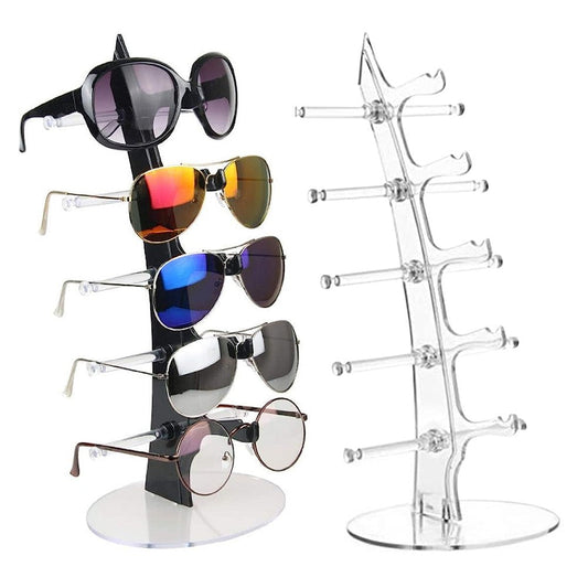2 X Sunglasses Display Stand Eyeglasses Storage Holder Show Rack for 5 Glasses