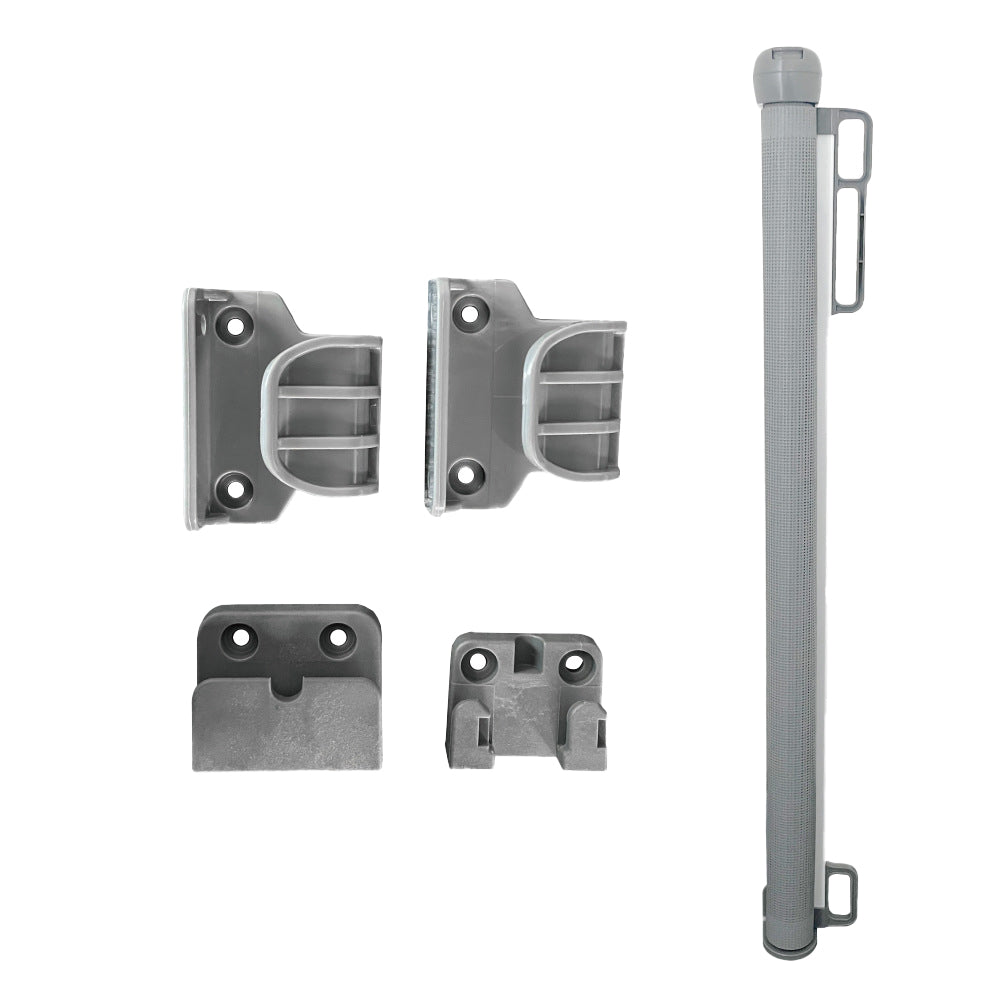 Retractable Safety Fence Mesh Stairs Gate Pets Barrier for Dog Cat Baby Grey