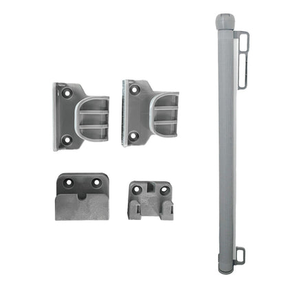 Retractable Safety Fence Mesh Stairs Gate Pets Barrier for Dog Cat Baby Grey