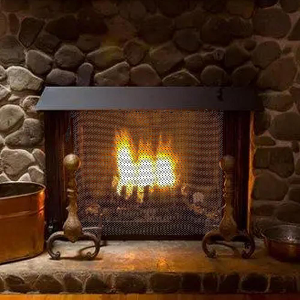 2Pcs Fireplace Screen Hearth Screen