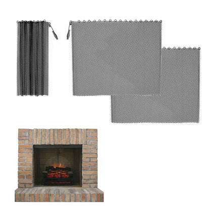 2Pcs Fireplace Screen Hearth Screen