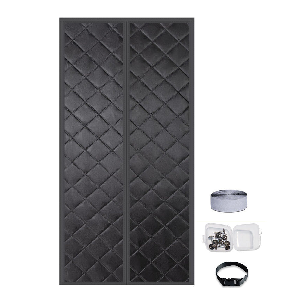 Temporary Magnet Closure Thermal Door Cover Thermal Insulated Door Curtain Black