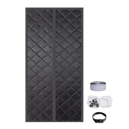 Temporary Magnet Closure Thermal Door Cover Thermal Insulated Door Curtain Black