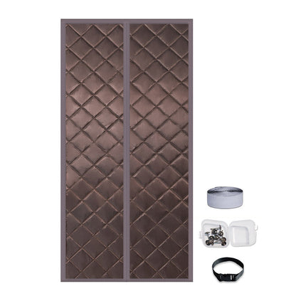 Temporary Magnet Closure Thermal Door Cover Thermal Insulated Door Curtain Coffee
