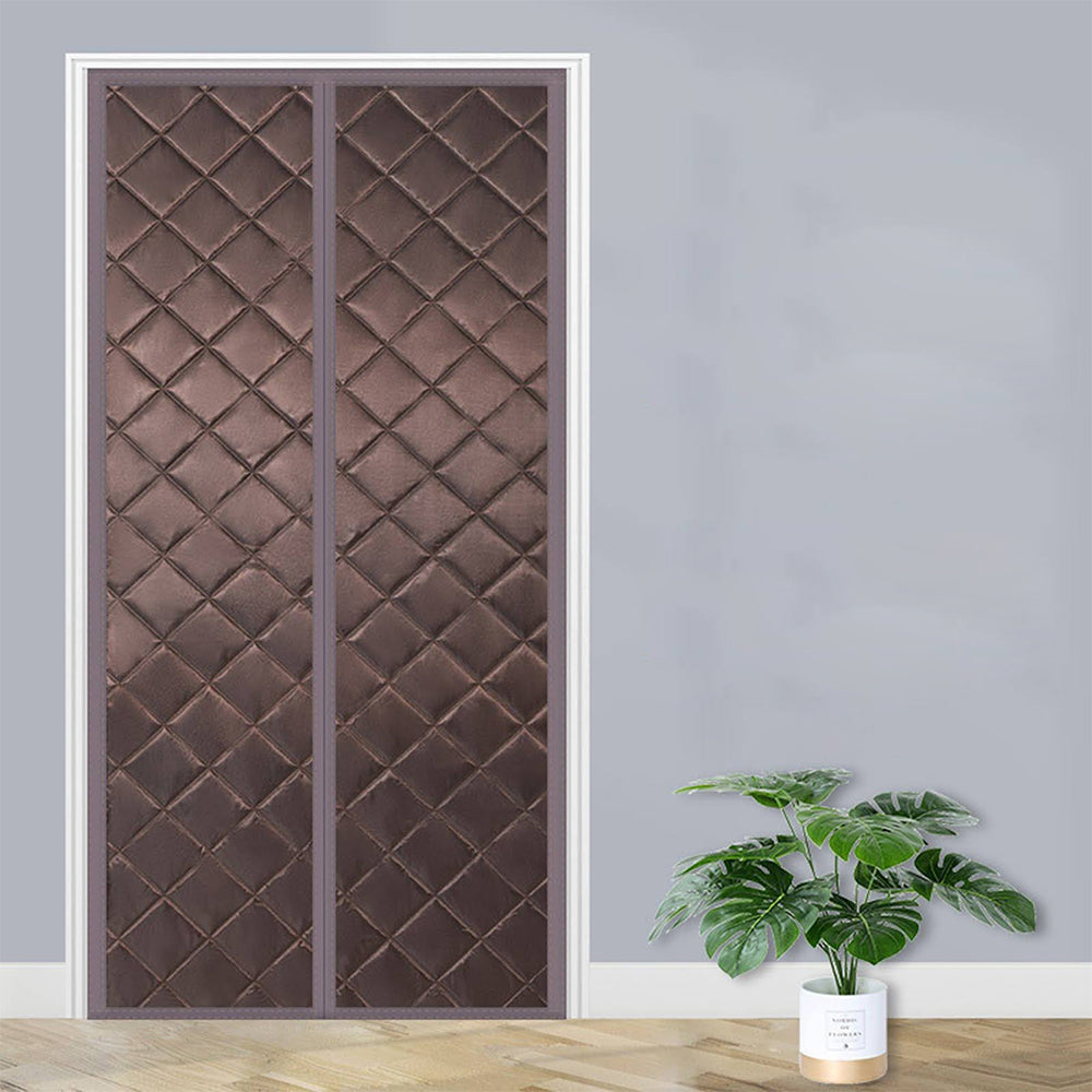 Temporary Magnet Closure Thermal Door Cover Thermal Insulated Door Curtain Coffee