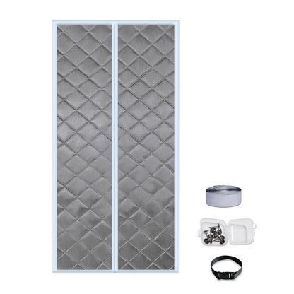 Temporary Magnet Closure Thermal Door Cover Thermal Insulated Door Curtain Grey