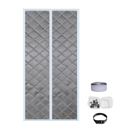 Temporary Magnet Closure Thermal Door Cover Thermal Insulated Door Curtain Grey