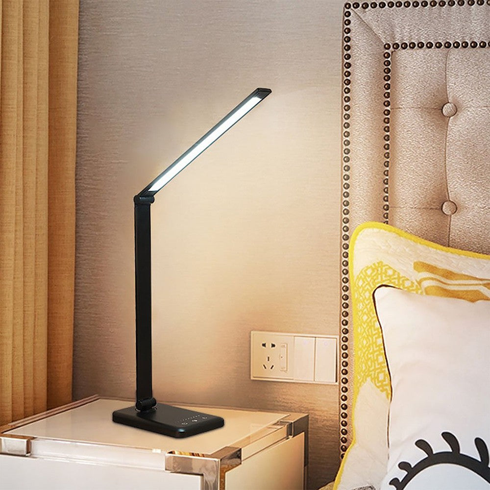 Touch Control Dimmable LED Desk Lamp with Wireless Phone Charger Black