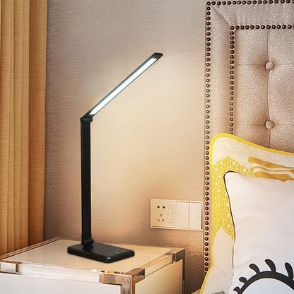 Touch Control Dimmable LED Desk Lamp with Wireless Phone Charger Black