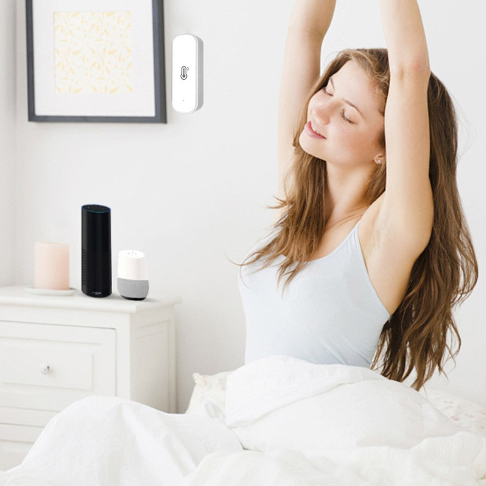 Indoor Smart WIFI Temperature and Humidity Sensor Compatible with Alexa and Google
