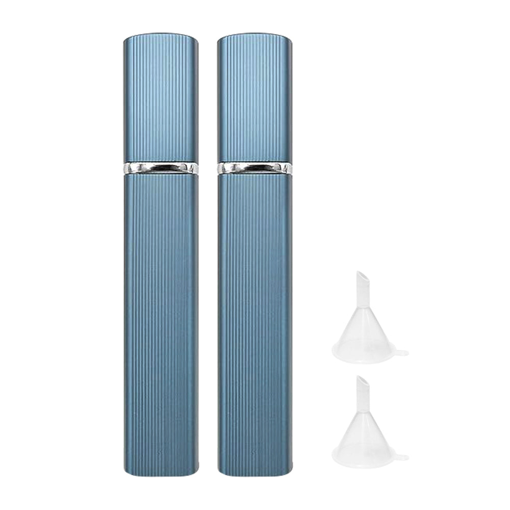 2pcs 12ml Portable Perfume Spray Bottles Travel Perfume Atomizer Bottle Empty Bottles with 2pcs Funnel Blue