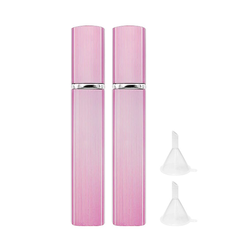 2pcs 12ml Portable Perfume Spray Bottles Travel Perfume Atomizer Bottle Empty Bottles with 2pcs Funnel Pink