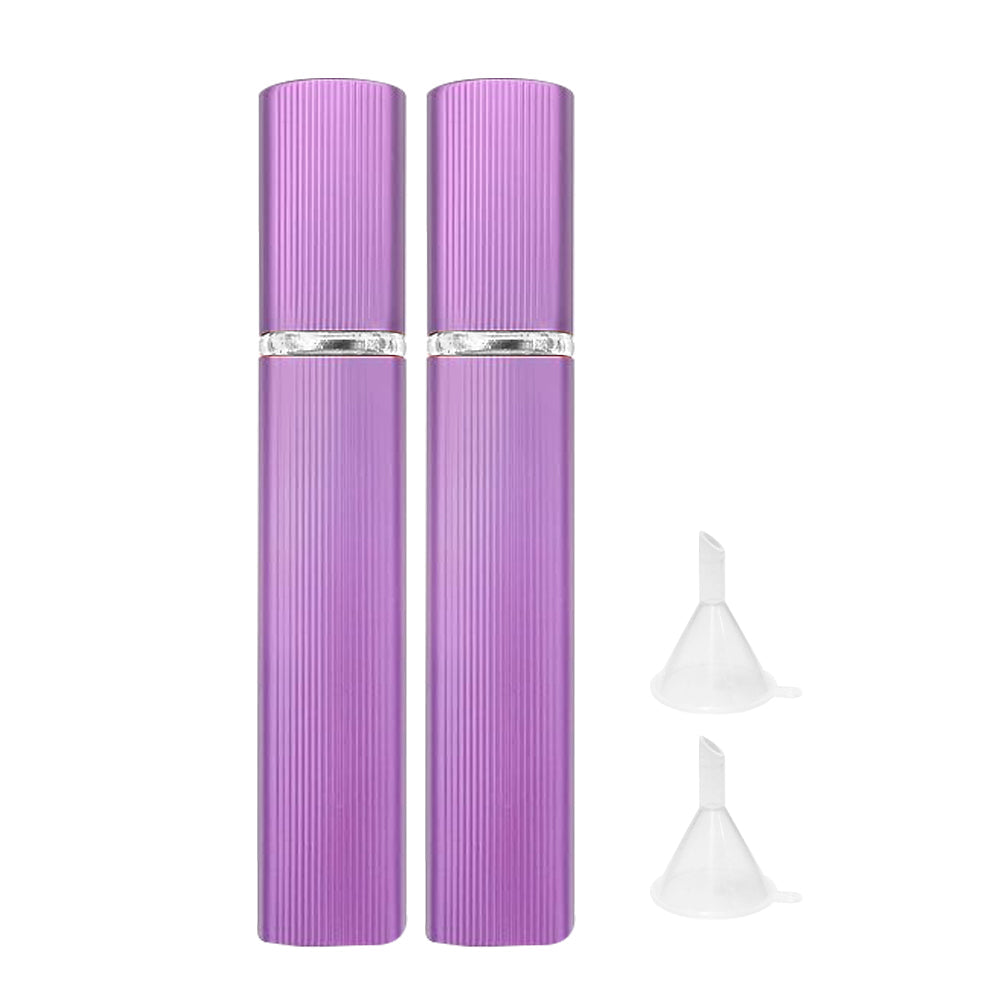 2pcs 12ml Portable Perfume Spray Bottles Travel Perfume Atomizer Bottle Empty Bottles with 2pcs Funnel Purple