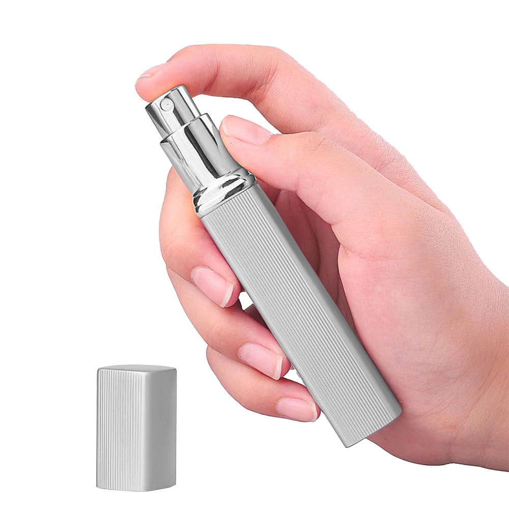 2pcs 12ml Portable Perfume Spray Bottles Travel Perfume Atomizer Bottle Empty Bottles with 2pcs Funnel Silver