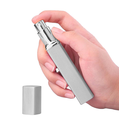 2pcs 12ml Portable Perfume Spray Bottles Travel Perfume Atomizer Bottle Empty Bottles with 2pcs Funnel Silver