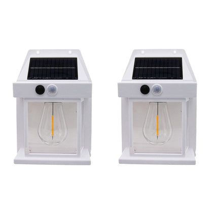 2Pcs 3 Modes Solar Wall Lights Stair Light for Garden Yard Outdoor White