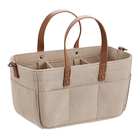 Foldable Travel Baby Diaper Caddy Organizer Portable Nappy Storage Bag Beige