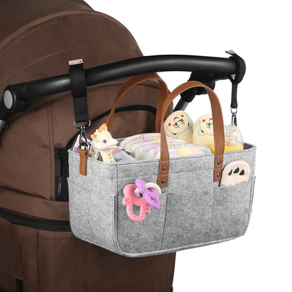 Foldable Travel Baby Diaper Caddy Organizer Portable Nappy Storage Bag Gray
