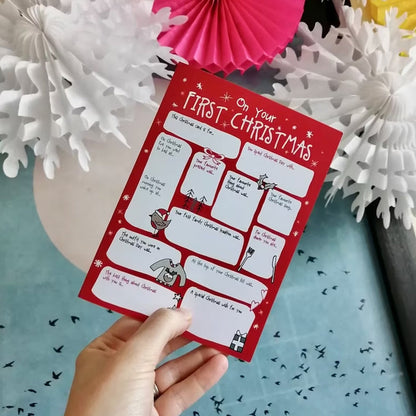 4Pcs DIY Christmas Card Questions and Answer Interview Funny Christmas Gifts for Families and Friends