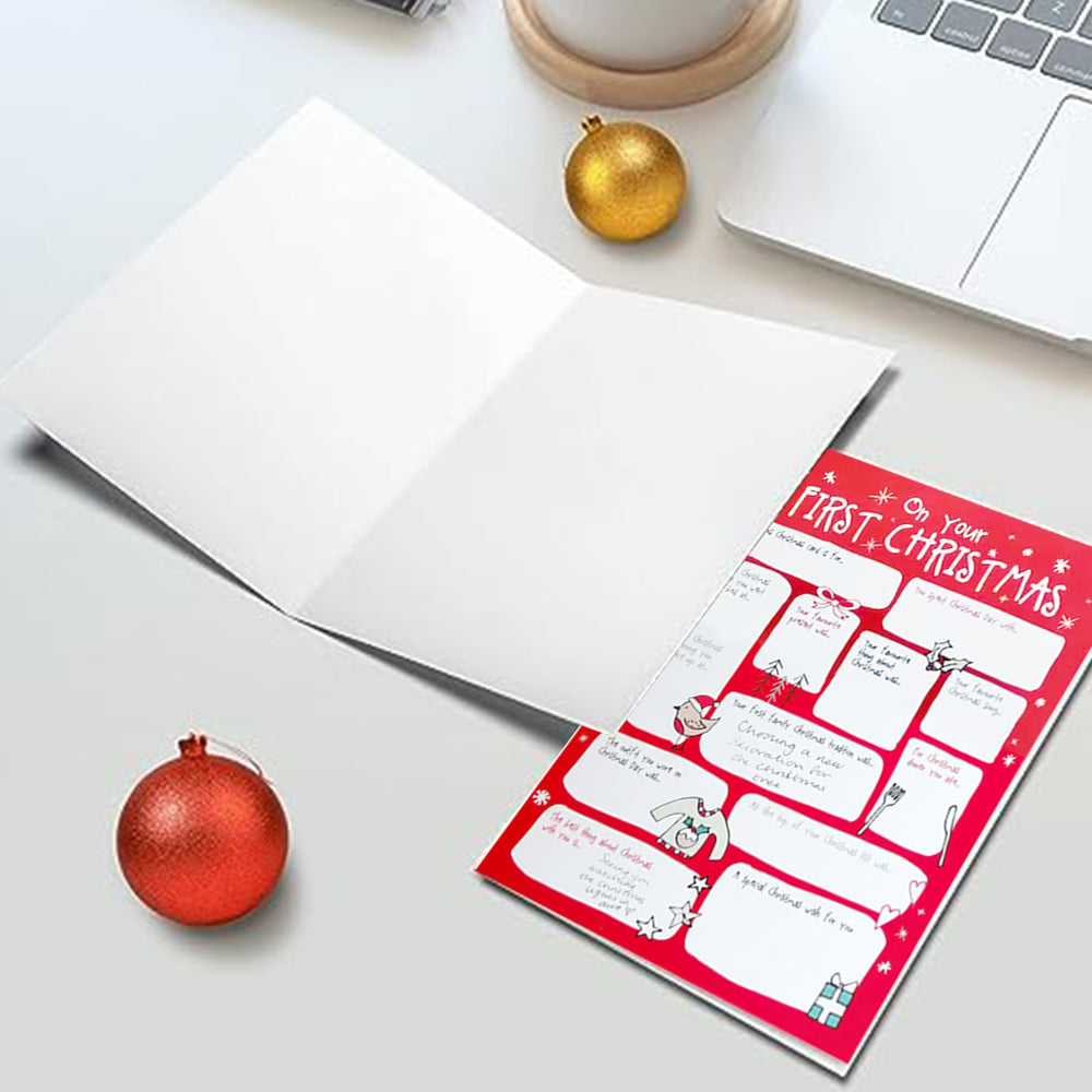 4Pcs DIY Christmas Card Questions and Answer Interview Funny Christmas Gifts for Families and Friends