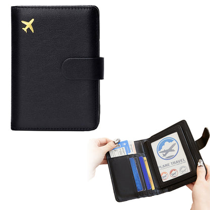 RFID Blocking Card Holder Travel Wallet for Women Men Black