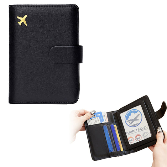 RFID Blocking Card Holder Travel Wallet for Women Men Black