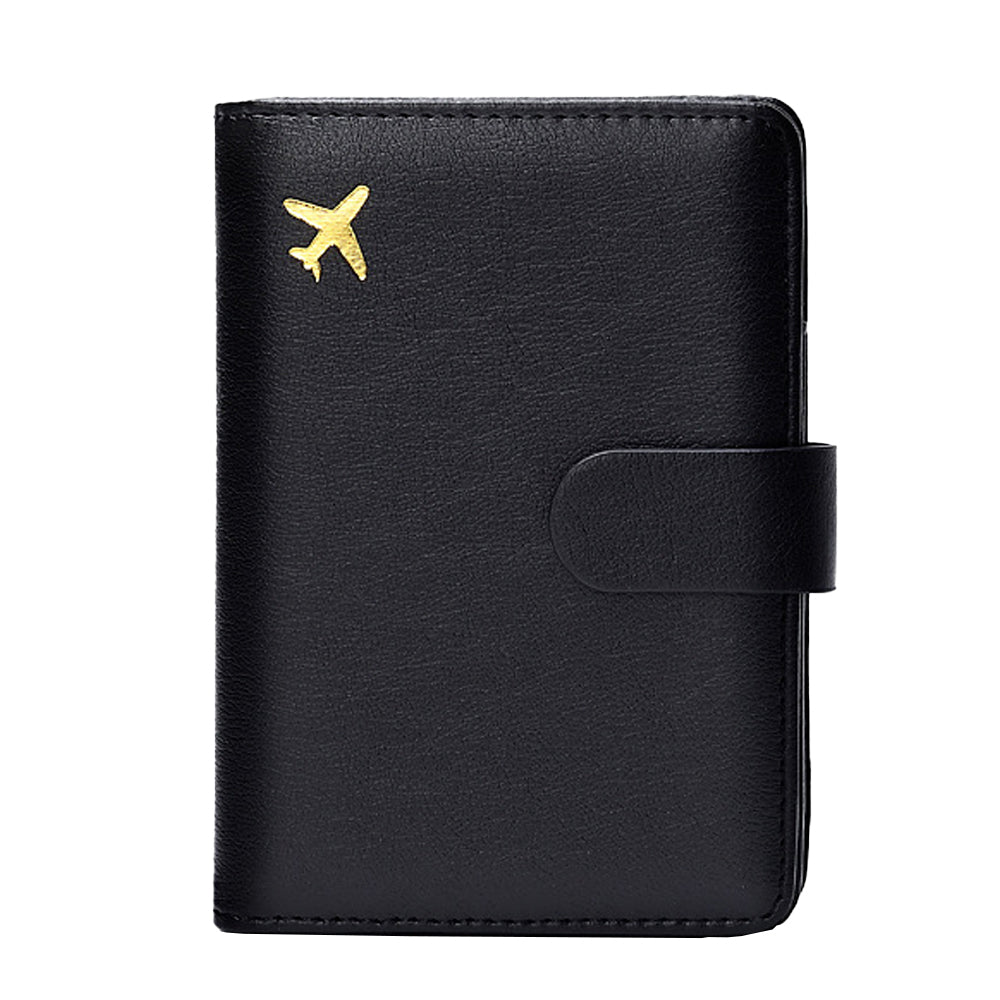 RFID Blocking Card Holder Travel Wallet for Women Men Black