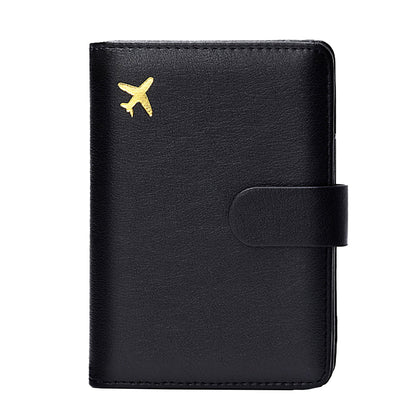 RFID Blocking Card Holder Travel Wallet for Women Men Black