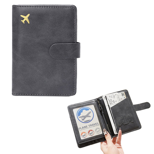 RFID Blocking Card Holder Travel Wallet for Women Men Gray