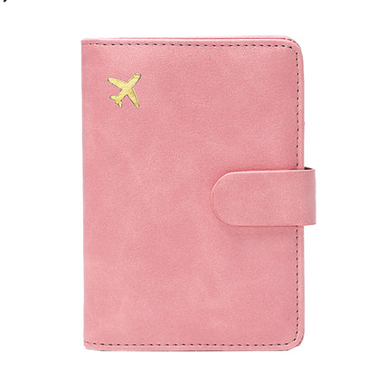 RFID Blocking Card Holder Travel Wallet for Women Men Pink