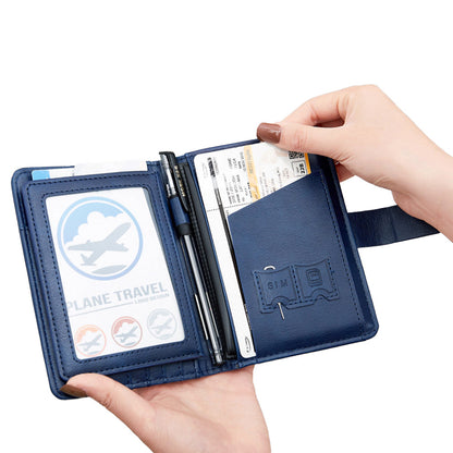 RFID Blocking Card Holder Travel Wallet for Women Men Royal Blue