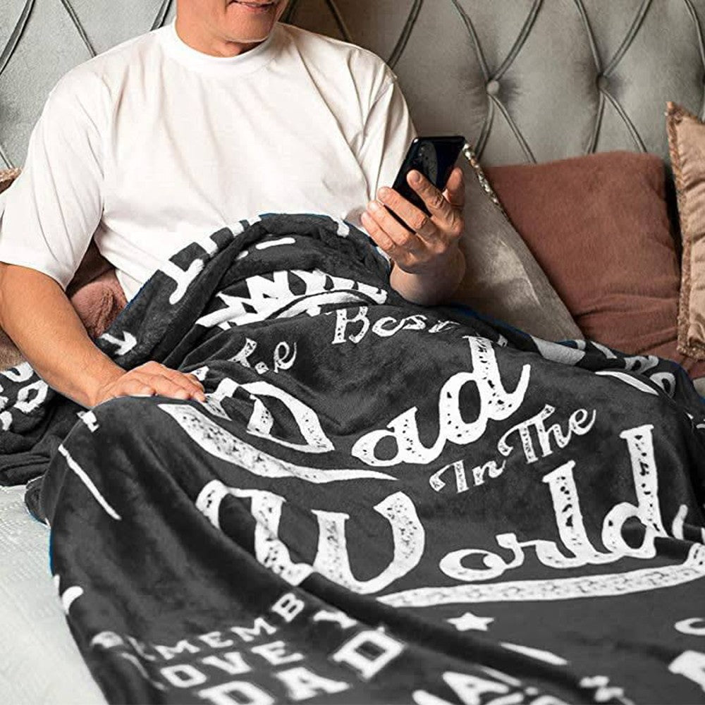 Flannel Blanket Dad Blanket from Daughter or Son Father's Day Birthday Gifts Black