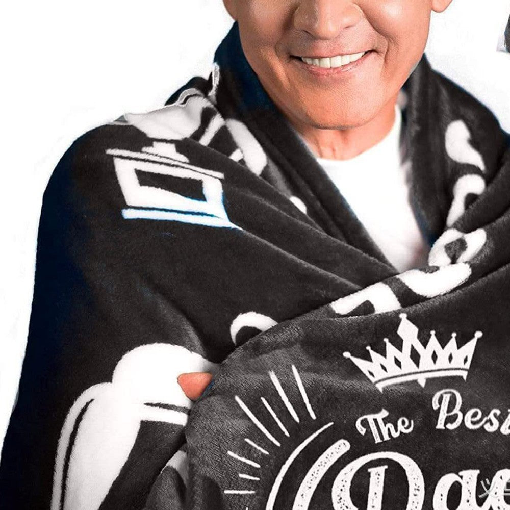 Flannel Blanket Dad Blanket from Daughter or Son Father's Day Birthday Gifts Black