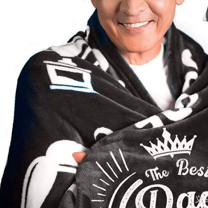 Flannel Blanket Dad Blanket from Daughter or Son Father's Day Birthday Gifts Black