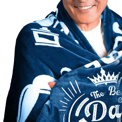 Flannel Blanket Dad Blanket from Daughter or Son Father's Day Birthday Gifts Blue