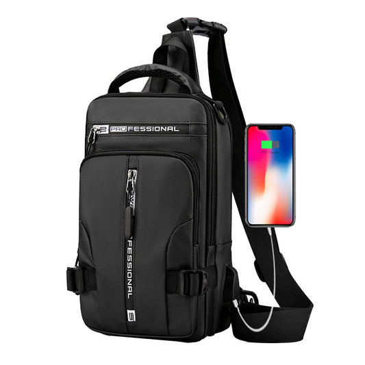 Multifunctional Mens Anti-Theft Sling Bag Backpack Shoulder Crossbody Bag Black
