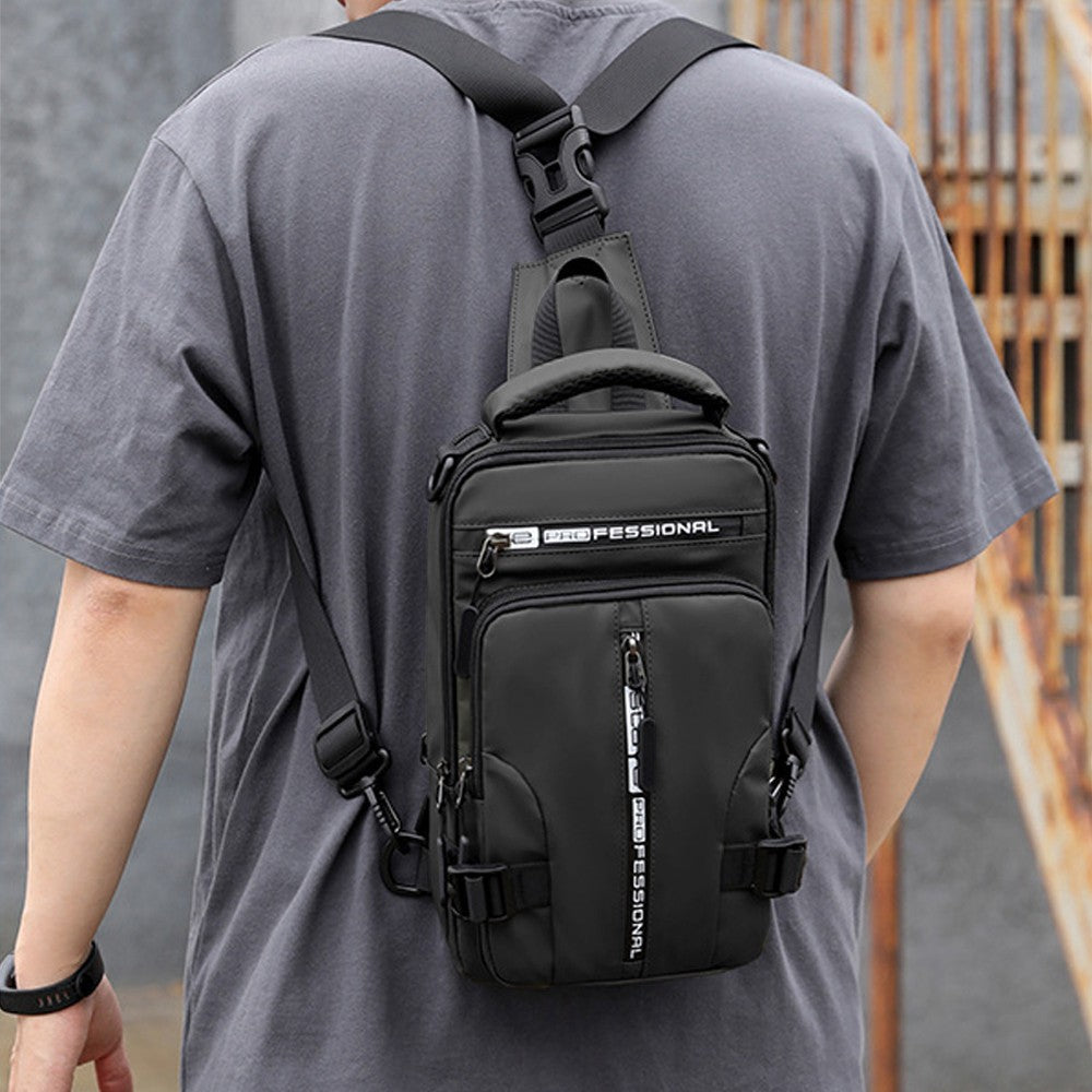 Multifunctional Mens Anti-Theft Sling Bag Backpack Shoulder Crossbody Bag Black