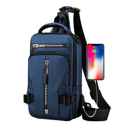 Multifunctional Mens Anti-Theft Sling Bag Backpack Shoulder Crossbody Bag Blue