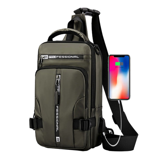Multifunctional Mens Anti-Theft Sling Bag Backpack Shoulder Crossbody Bag Green