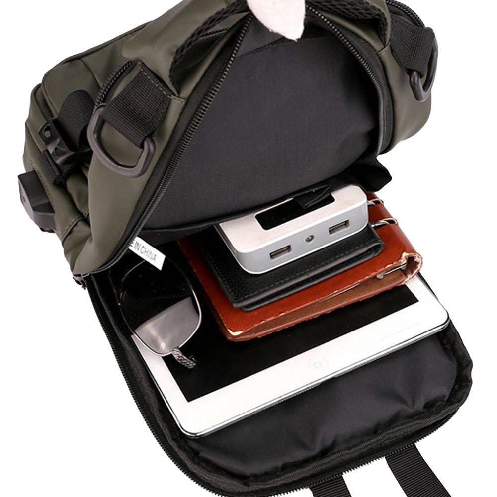 Multifunctional Mens Anti-Theft Sling Bag Backpack Shoulder Crossbody Bag Green