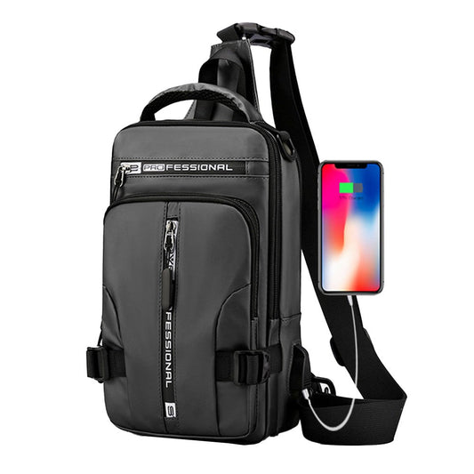 Multifunctional Mens Anti-Theft Sling Bag Backpack Shoulder Crossbody Bag Grey