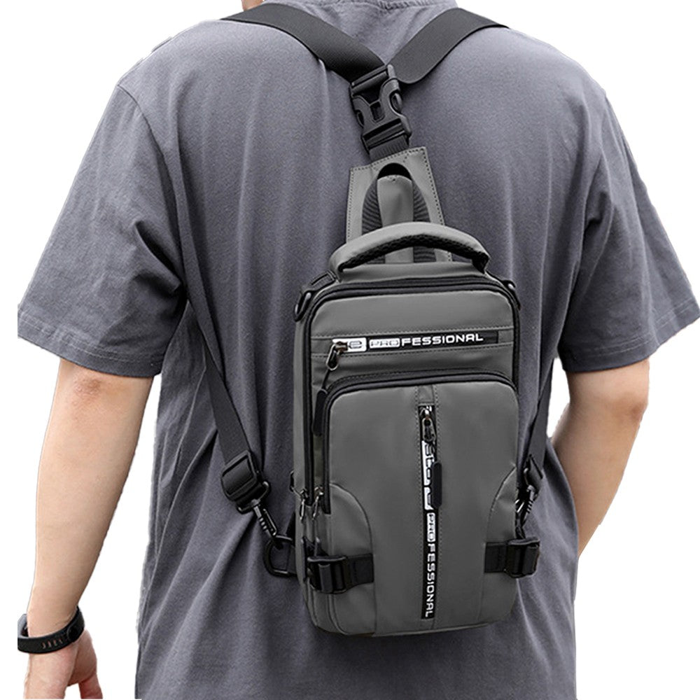 Multifunctional Mens Anti-Theft Sling Bag Backpack Shoulder Crossbody Bag Grey