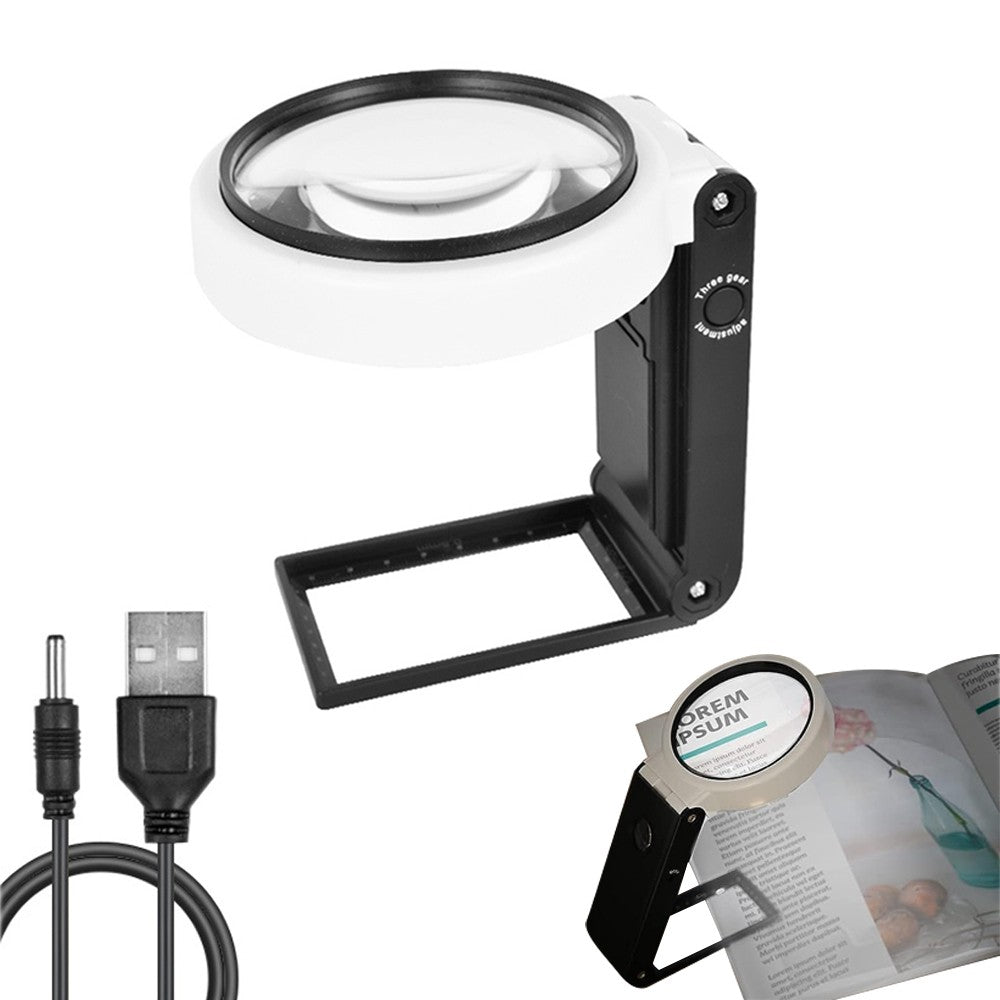 6X 25X Reading Magnifying Glass Handheld Standing Illuminated Magnifier